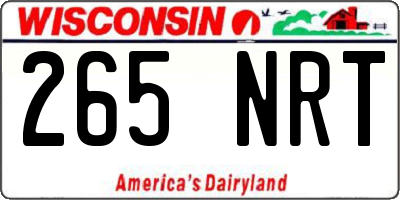 WI license plate 265NRT