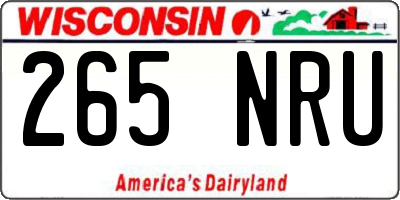 WI license plate 265NRU