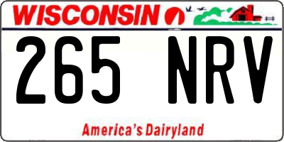 WI license plate 265NRV
