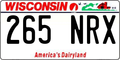 WI license plate 265NRX