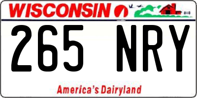 WI license plate 265NRY