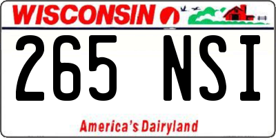 WI license plate 265NSI