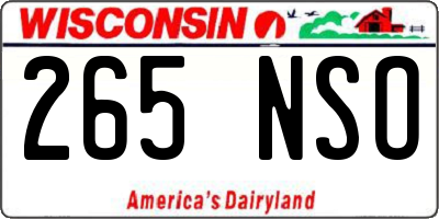 WI license plate 265NSO