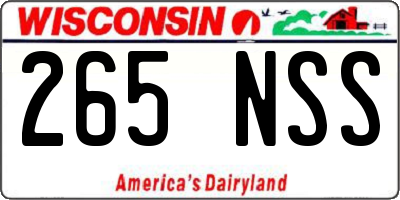 WI license plate 265NSS