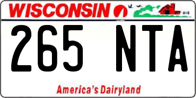 WI license plate 265NTA