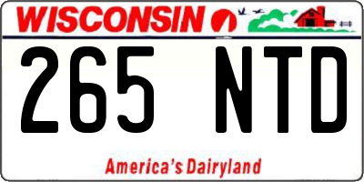 WI license plate 265NTD