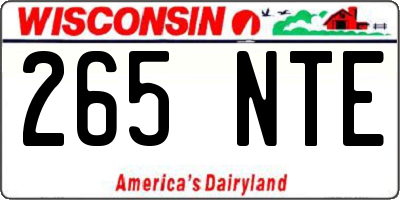 WI license plate 265NTE