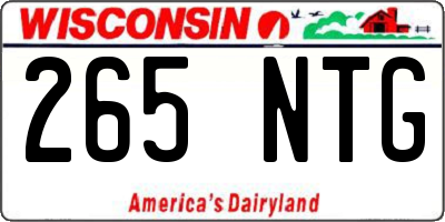 WI license plate 265NTG