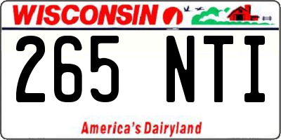 WI license plate 265NTI