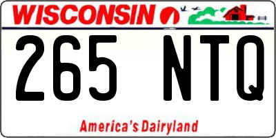 WI license plate 265NTQ