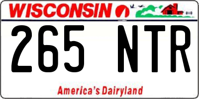 WI license plate 265NTR