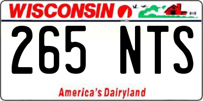 WI license plate 265NTS