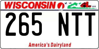 WI license plate 265NTT
