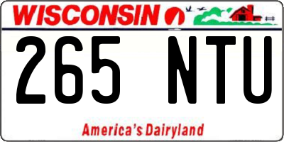WI license plate 265NTU