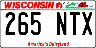 WI license plate 265NTX