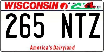 WI license plate 265NTZ
