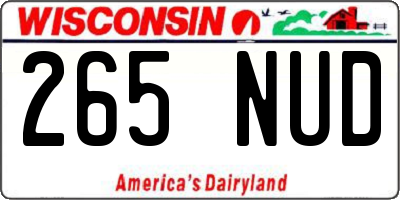 WI license plate 265NUD