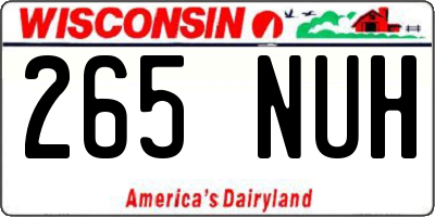 WI license plate 265NUH