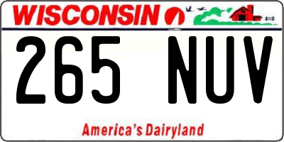 WI license plate 265NUV