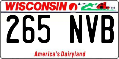 WI license plate 265NVB