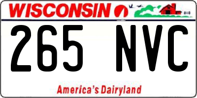 WI license plate 265NVC