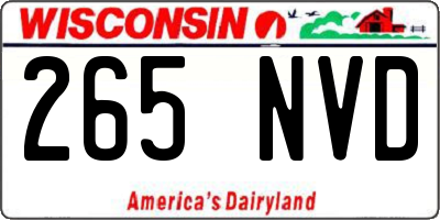 WI license plate 265NVD