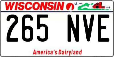 WI license plate 265NVE