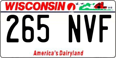 WI license plate 265NVF
