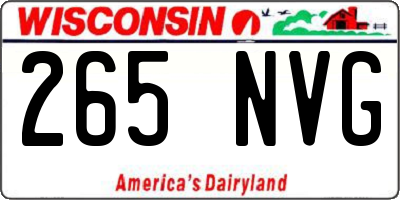 WI license plate 265NVG