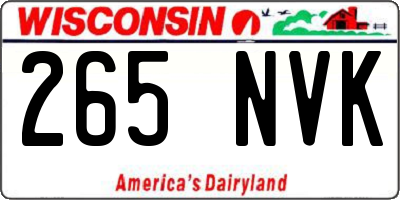 WI license plate 265NVK