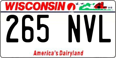 WI license plate 265NVL