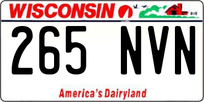 WI license plate 265NVN