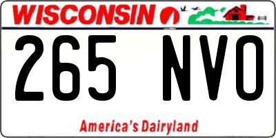 WI license plate 265NVO