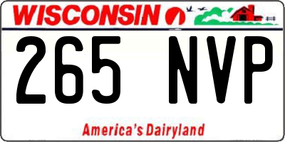WI license plate 265NVP