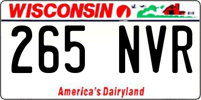 WI license plate 265NVR