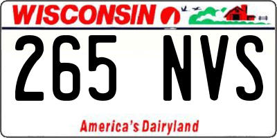 WI license plate 265NVS
