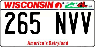 WI license plate 265NVV