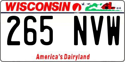 WI license plate 265NVW