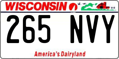 WI license plate 265NVY