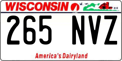 WI license plate 265NVZ