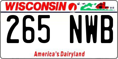 WI license plate 265NWB