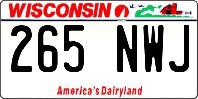 WI license plate 265NWJ