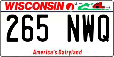 WI license plate 265NWQ