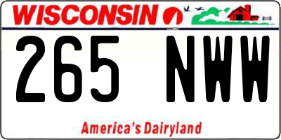 WI license plate 265NWW