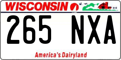 WI license plate 265NXA