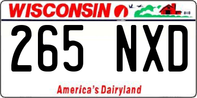 WI license plate 265NXD