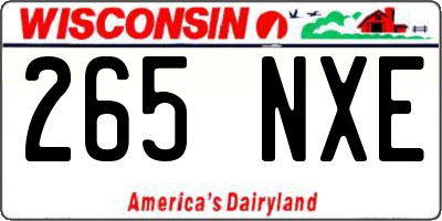 WI license plate 265NXE