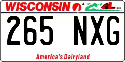 WI license plate 265NXG