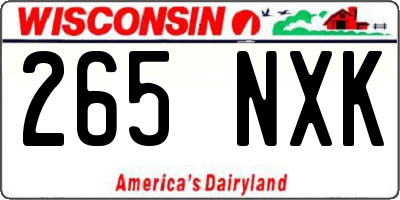 WI license plate 265NXK