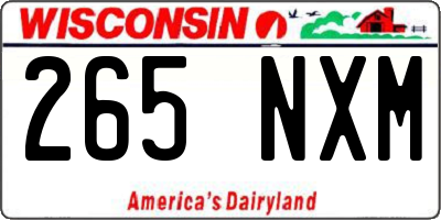 WI license plate 265NXM